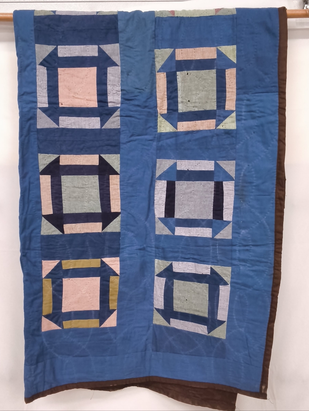 Vintage "Monkey Wrench" Patchwork Quilt "Tactile History"